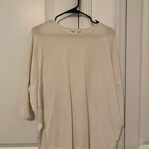 COS Neutral Cream Crewneck Long Sleeve Top (oversized)